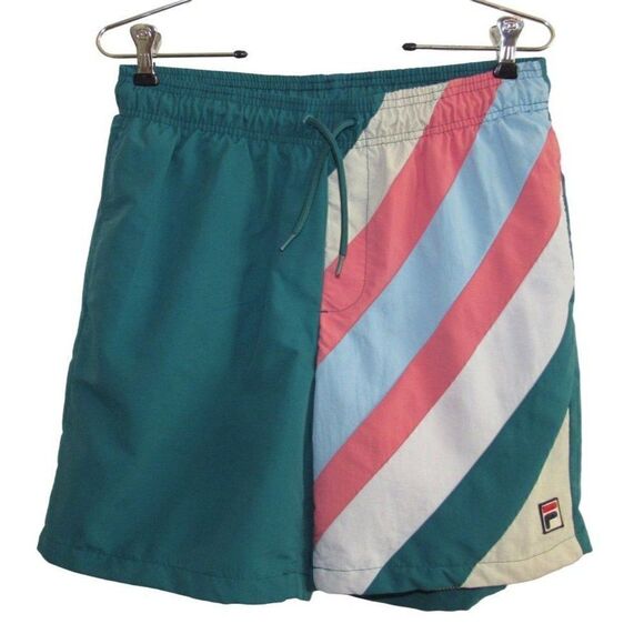 Fila Swim Trunks Teal Green Pockets M - Picture 1 of 5